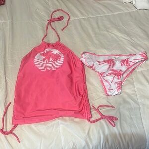 pink vacation bathing suit set